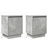 Mesas de cabeceira com luzes LED 2 pcs Cinza Concreto 39x34.5x50 cm 2