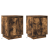 Mesitas de Noche con Luces LED 2 pcs Roble Ahumado 39x34.5x50 cm 2
