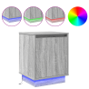 Cabinet de noche con luces LED Gris Sonoma 39x34.5x50 cm 4