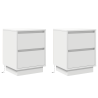 Cabinet de Noche con Luces LED 2 pcs Blanco 39x34.5x50 cm 2