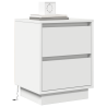 Cabinet de Noche con Luces LED 2 pcs Blanco 39x34.5x50 cm 3