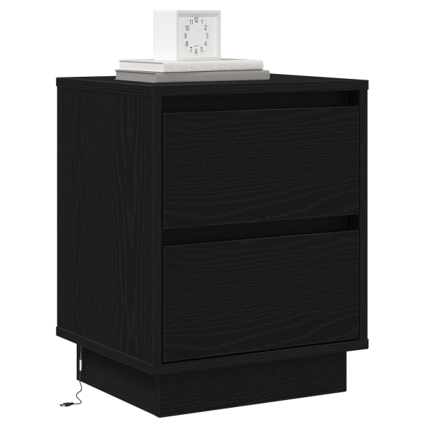 Cabinet de Noche con Luces LED Negras 39x34.5x50 cm M 3