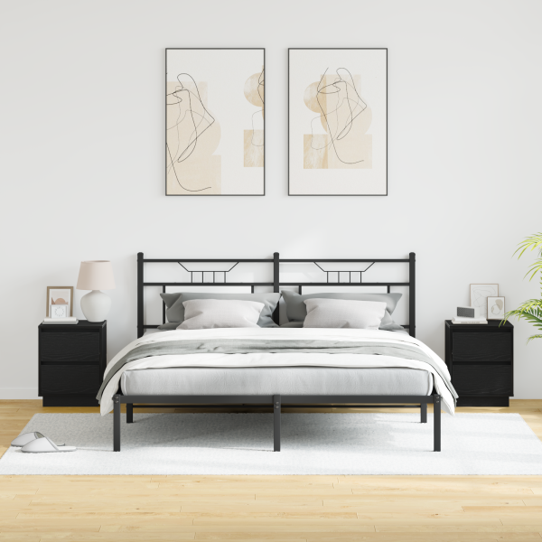 Criados-mudos com Luzes LED 2 pcs Preto 39x34.5x50 cm M 5