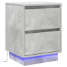 Cabinet de Noche con Luces LED Concreto Gris 39x34.5x50 cm 2