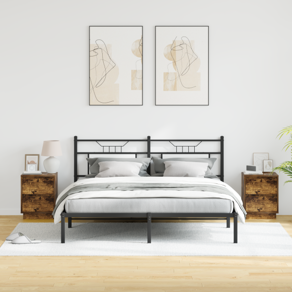 Criados-Mudos com Luzes LED 2 pcs Carvalho Defumado 39x34.5x50 cm M 5