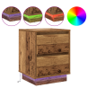 Mesas de Cabeceira com Luzes de LED 2 pcs Madeira Velha 39x34.5x50 cm 4