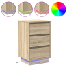 Gabinete de Noche con LED Roble Sonoma 39x34.5x65 cm Madera Elaborada 4
