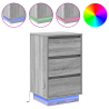 Gabinete de Noche con LED Gris Sonoma 39x34.5x65 cm Madera Elaborada 4