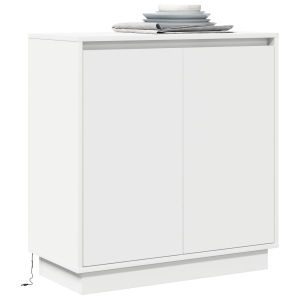 Aparador LED em Branco - 71x34.5x75 cm. Feito de Madeira Engenheirada H