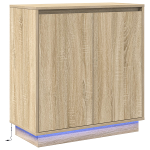 Sideboard  con LED en Roble Sonoma - 71 x 34.5 x 75 cm - Hecho de Madera Elaborada H