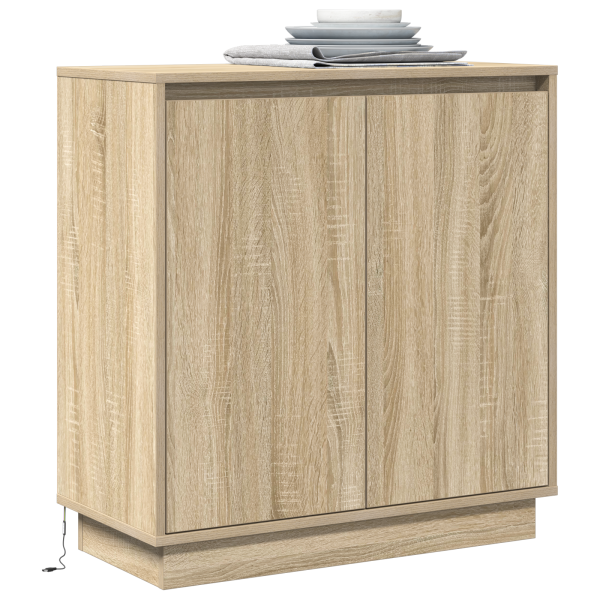 Sideboard  con LED en Roble Sonoma - 71 x 34.5 x 75 cm - Hecho de Madera Elaborada M 3