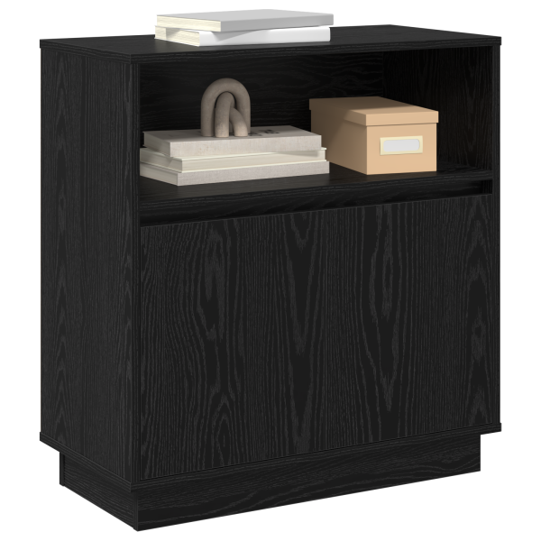 Sideboard com LED Madeira Carvalho Preto 71x34.5x75 cm M 3