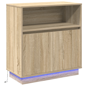 Sideboard con LED de roble Sonoma 71x34.5x75 cm en madera aglomerada H