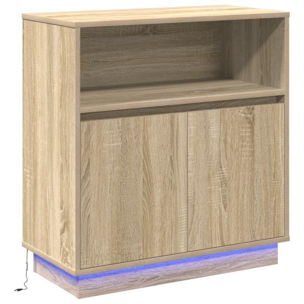Sideboard com LED Carvalho Sonoma 71x34.5x75 cm em Madeira Ingienirada M 2