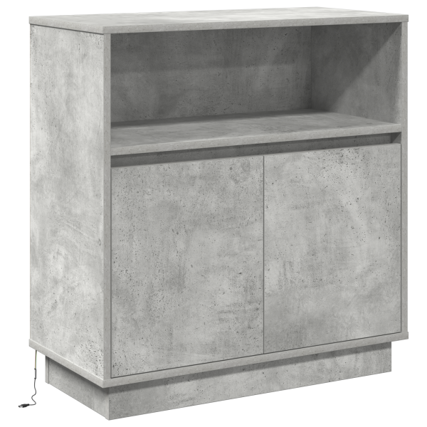 Sideboard con LED Gris Concreto 71x34.5x75 cm Madera de ingeniería M 2