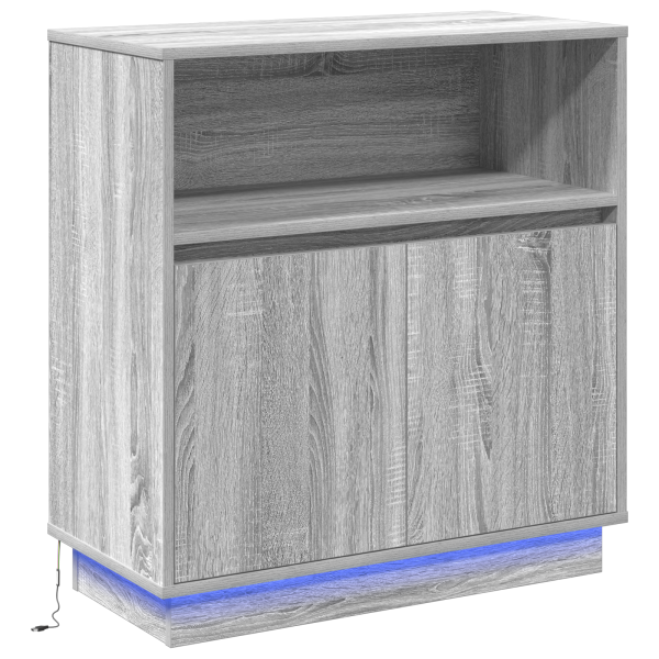 Sideboard com LED Cinza Sonoma 71x34.5x75 cm Madeira Engenharia M 2