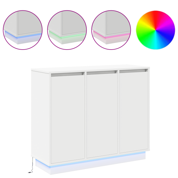 Sideboard  con LED blanco 90x32x75 cm de madera M 4