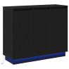 Sideboard  com LED Carvalho Preto 90x32x75 cm em madeira engenheirada 2