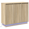 Sideboard  com LED Carvalho Sonoma 90x32x75 cm em madeira engenheirada 2