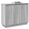 Sideboard  con LED. Gris Sonoma. 90x32x75 cm. Madera trabajada 3