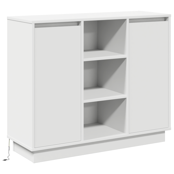 Mueble de TV con LED Blanco 90x32x75 cm Madera de Ingeniero M 2