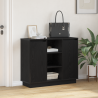Sideboard com LED Carvalho Preto 90x32x75 cm Madeira de Engenharia 5