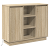 Aparador con LED Sonoma Roble 90x32x75 cm Madera elaborada 2