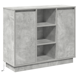 Buffet com LED Cinza Concreto 90x32x75 cm Madeira engenheirada H