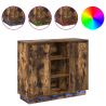 Sideboard con LED Roble Ahumado 90x32x75 cm Madera Ingenierizada 4