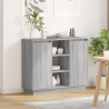 Sideboard com LED Cinza Sonoma 90x32x75 cm Madeira de Engenharia 1