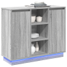 Sideboard con LED Gris Sonoma 90x32x75 cm de Madera Elaborada 3
