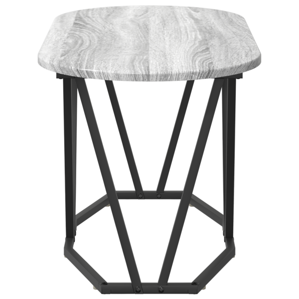 Mesa de Café Cinza Sonoma da - 80x40x40.5 cm. Feita de Madeira Engenheirada e Metal M 5