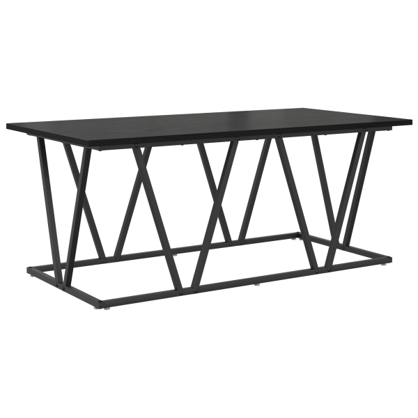 Mesa de Centro  Preta em Carvalho 100x50x40 cm em Madeira e Metal M 2