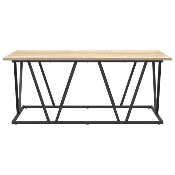 Mesa de café Roble de Sonoma 100x50x40 cm Hecha de madera elaborada y metal M 4