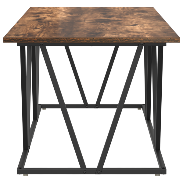 Mesa de centro madera roble ahumado y metal 100x50x40 cm M 5