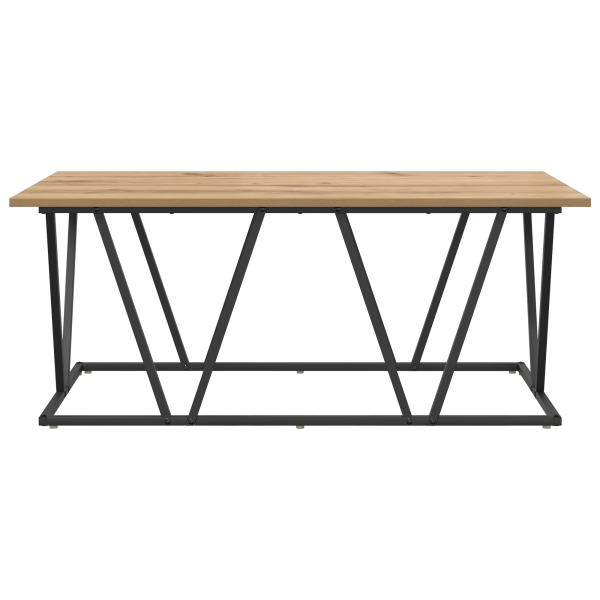 Mesa de Centro  Carvalho Artisan 100x50x40 cm Madeira de Engenharia e Metal M 4