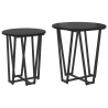 Set de 2 mesas auxiliares MDF roble negro y metal 2