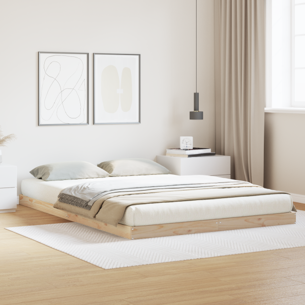 Estructura de Cama 180x220 cm de Madera Maciza de Pino D