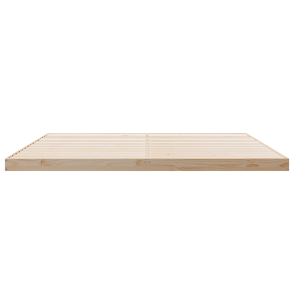Estructura de cama de suelo madera maciza pino blanca 160x210cm M 5