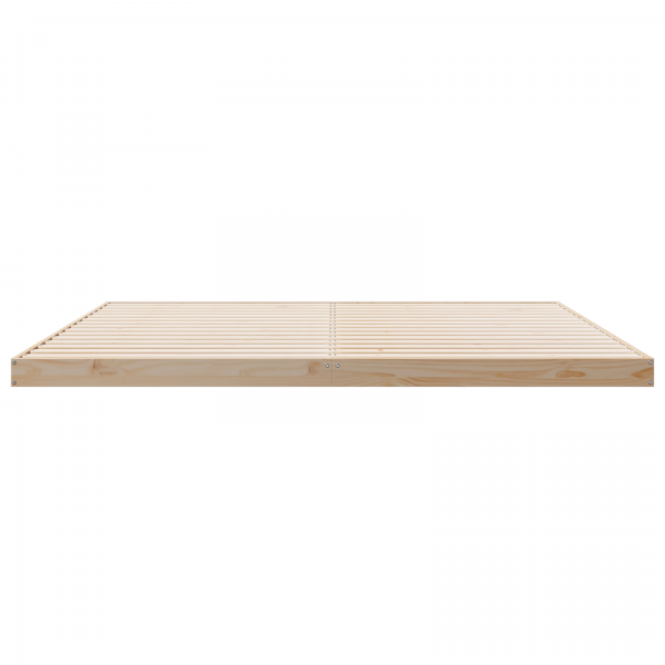 Estructura de cama de suelo madera maciza pino blanca 180x210cm M 5