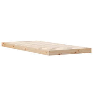 Cama de Chão  Branca 90x220 cm Madeira Sólida de Pinho H