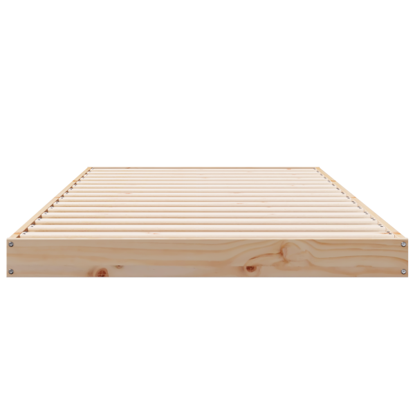 Estructura de cama de suelo madera maciza pino blanca 90x220cm M 5