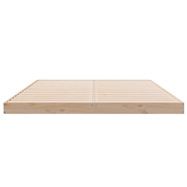 Estructura de cama de suelo madera maciza pino blanca 140x220cm M 5