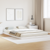 Estructura de cama de suelo madera maciza de pino 140x220 cm 1