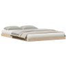 Estrutura de Cama de Chão  Branca 160x220 cm Madeira Sólida de Pinheiro 3