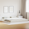 Cama de chão  Branca 200x220 cm Madeira Sólida de Pinus 1