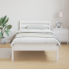 Cama com Cabeceira  Branca 90x210 cm Madeira de Pinho 4