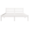 Estrutura de Cama  com Cabeceira Branca 140x210 cm Madeira Maciça de Pinho 5