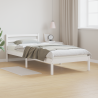 Estructura cama y cabecero madera maciza pino blanco 80x220cm 1