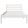 Cama com Cabeceira  Branca 100x220 cm Madeira Sólida de Pinheiro 5
